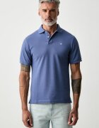 Hackett London тениска с яка мъжка от памук синя HM5600203
