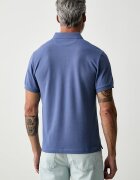 Hackett London тениска с яка мъжка от памук синя HM5600203