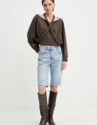 Haveone пуловер дамски от памук кафяв MFP-Q034