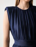 Haveone рокля с коприна тъмносиня с изчистена шарка