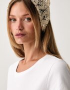 Haveone шалче дамско от ажурна материя бежово WMA-Q034