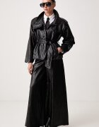 Haveone яке дамско от имитация на кожа черно KMA.R038