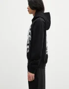 helmut lang Памучен суичър SCRIBBLE.H2.LIGHT.CT мъжки в черно с качулка с принт P02HM514