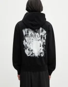 helmut lang Памучен суичър SCRIBBLE.H2.LIGHT.CT мъжки в черно с качулка с принт P02HM514