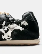 Hoff BRIDGE COW PRINT BLACK маратонки дамски от кожа черни 22661402
