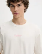 Hollister Co. Памучна тениска в бежово с апликация KI323-5007