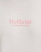 Hollister Co. Памучна тениска в бежово с апликация KI323-5007