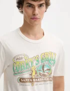 Hollister Co. Памучна тениска в бежово с десен KI323-5305
