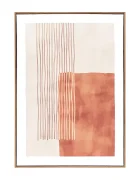House Nordic Стенна декорация в рамка Mina 50 x 70 cm в оранжево 4991015