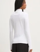 HUGO Blue блуза с дълги ръкави дамска от памук с еластан Easy Longsleeve_B бяла 50525318