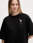HUGO Blue дамска памучна тениска Oversized_Tee_B черна 50560772