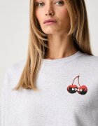 HUGO Blue суичър дамски от памук Classic Crew_B_4 сив 50566576