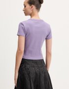 HUGO Blue тениска дамска от памук с еластан Baby Tee_B виолетова 50510749