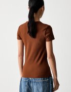 HUGO Blue тениска дамска от памук с еластан Easy Tee_B кафява 50523924