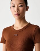 HUGO Blue тениска дамска от памук с еластан Easy Tee_B кафява 50523924