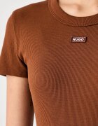 HUGO Blue тениска дамска от памук с еластан Easy Tee_B кафява 50523924