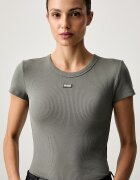 HUGO Blue тениска дамска от памук с еластан Easy Tee_B зелена 50523924