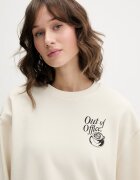 HUGO Blue уголемен суичър дамски от памук Classic Crew_B_3 бежов 50560782