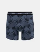 HUGO Боксерки мъжки от памук с еластан BOXER BR PLANET DES 3 броя черни 50545674
