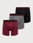 HUGO боксерки мъжки от памук с еластан BOXERBR TRIPLET PACK 3 броя сиви 50532613