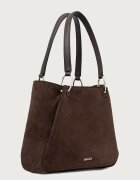 HUGO чанта tote дамска от имитация на велур Orin 2.0S_Small Tote кафява 50568033