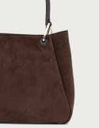 HUGO чанта tote дамска от имитация на велур Orin 2.0S_Small Tote кафява 50568033
