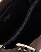 HUGO чанта tote дамска от имитация на велур Orin 2.0S_Small Tote кафява 50568033