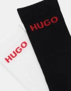 HUGO чорапи мъжки с памук 6P QS RIB LOGO CC 6 броя бели 50510187