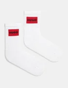 HUGO чорапи с памук 2P QS RIB LABEL CC W 2 броя бели 50510661