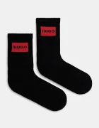 HUGO чорапи с памук 2P QS RIB LABEL CC W 2 броя черни 50510661