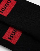 HUGO чорапи с памук 2P QS RIB LABEL CC W 2 броя черни 50510661