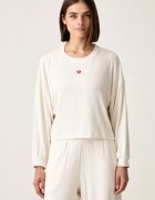 HUGO домашен суичър дамски с модал HEART TOP бял 50566668