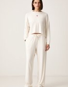 HUGO домашен суичър дамски с модал HEART TOP бял 50566668