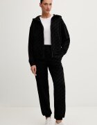 HUGO домашен суичър дамски с памук FLOKKY_JACKET черен 50566669