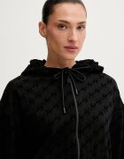 HUGO домашен суичър дамски с памук FLOKKY_JACKET черен 50566669