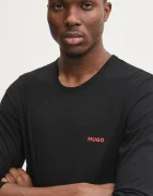 HUGO Домашна памучна блуза с дълги ръкави (3 броя) LS-SHIRT RN TRIPLET в черно с принт 50492631