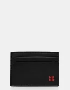 HUGO Кожен калъф за карти Tibby_N_S Cardcase в черно 50546145