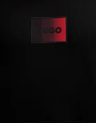 HUGO Памучен суичър Danohood мъжки в черно с качулка с принт 50553145