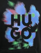 HUGO Памучен суичър в черно с качулка с принт 50534047