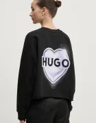 HUGO Памучен суичър в черно с принт 50534271