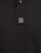 HUGO Памучна тениска с яка Deabono_D в черно с изчистен дизайн 50517638