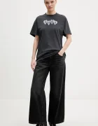 HUGO Памучна тениска Vintage Tee_22 дамска в сиво 50561164