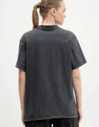 HUGO Памучна тениска Vintage Tee_22 дамска в сиво 50561164