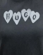 HUGO Памучна тениска Vintage Tee_22 дамска в сиво 50561164