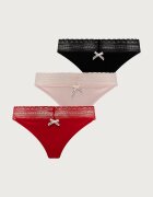 HUGO прашки дамски от памук с еластан TRIPLET LACE STRING 3 броя многоцветни 50557221