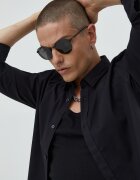HUGO Риза мъжка в черно с кройка по тялото класическа яка 50475687