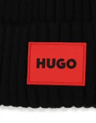 HUGO шапка бийни детска от памучна материя черна G01314