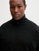 HUGO Суичър ATLAS HALF ZIP мъжки в черно с принт 50557016