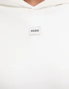 HUGO суичър с качулка дамски с памук SIGNATURE_HOODIE бежов 50556816