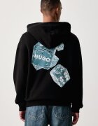 HUGO суичър с качулка мъжки от памук Dewerhood черен 50568581